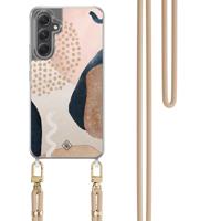 Samsung Galaxy A34 hoesje met beige koord - Abstract dots - thumbnail