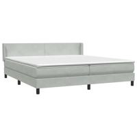 Boxspring met matras fluweel lichtgrijs 180x220 cm - thumbnail