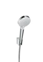 Hansgrohe crometta 2 stralen badset EcoSmart met slang 160cm wit/chroom - thumbnail