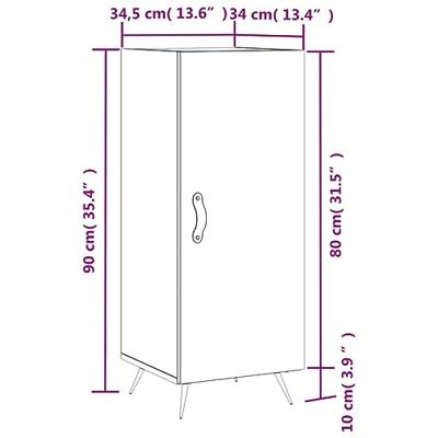 Dressoir 34,5x34x90 cm bewerkt hout bruin eikenkleur