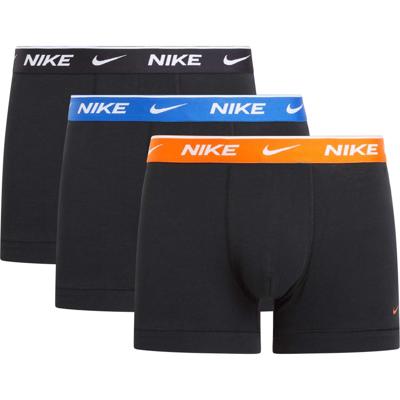 Nike Everyday Cotton Boxershort Trunk 3-Pack Zwart Oranje Blauw Nike Everyday Cotton Boxershort Trunk 3-Pack Zwart Oranje Blauw