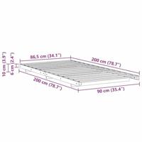 Bedframe Wasbruin 90 x 200 cm Massief grenenhout - thumbnail