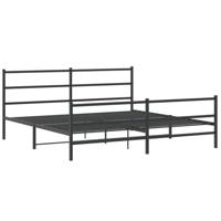 Bedframe met hoofd- en voeteneindemetaal zwart 183x213 cm - thumbnail