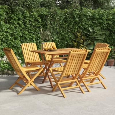 Tuinstoelen 6 st inklapbaar 47x47x89 cm massief teakhout