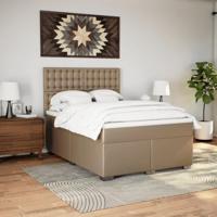 Boxspring met matras kunstleer cappuccinokleurig 160x200 cm - thumbnail