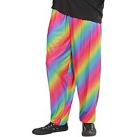 Baggy broek 80&apos;s regenboog - thumbnail