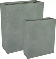 Mcollections Terrasafscheiding Plantenbak - 80 x 30 x 92 cm - Clayfibre - Groen - thumbnail