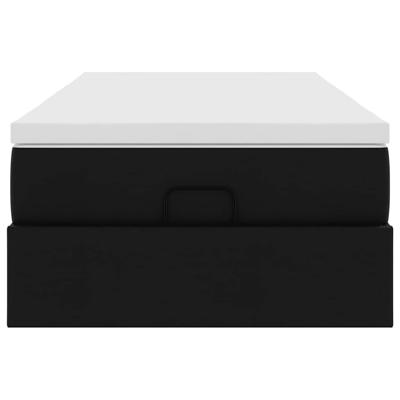 Ottoman bed met matras 90x200cm kunstleer zwart