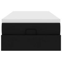 Ottoman bed met matras 90x200cm kunstleer zwart - thumbnail