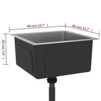 Gootsteen handgemaakt roestvrij staal - thumbnail