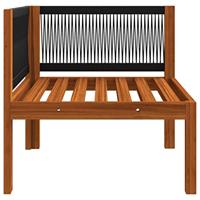 Tuinhoekbank met kussens massief acaciahout - thumbnail