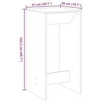 Bartafel 51x50x103,5 cm bewerkt hout wit - thumbnail