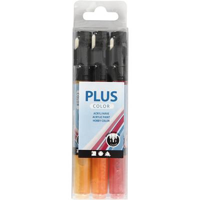 Creativ Company Plus color verfstiften - okergeel, oranje, donkerrood - thumbnail