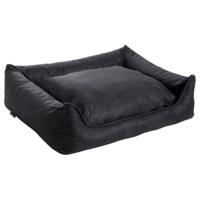 MaxxNobel Orthopedische Sofa lederlook/teddy Zwart/Antraciet hondenmand 80 x 60 cm - thumbnail