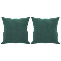 Tweezitsbank met sierkussens 140 cm fluweel donkergroen - thumbnail