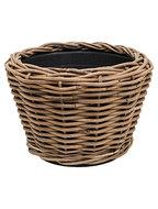 Van der Leeden Rotan Drypot plantenmand 32x23cm Bruin Van der Leeden Rotan Drypot plantenmand 32x23cm Bruin
