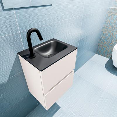 MONDIAZ ADA 40cm toiletmeubel linen. LEX wastafel urban rechts 1 kraangat