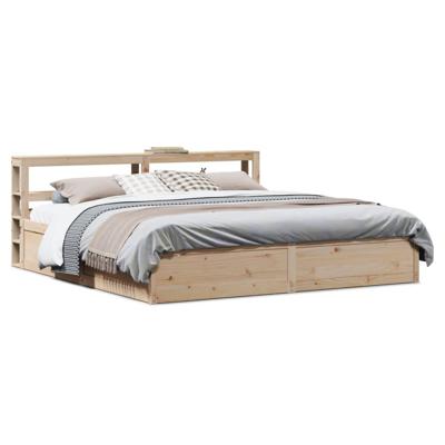 Bedframe met hoofdbord massief grenenhout 180x200 cm