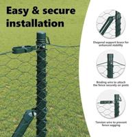 VidaXL Afrasteringspaal groen 25 x 1,4 m (36 mm gaas) staal en pvc - thumbnail