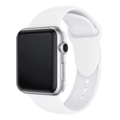 Dubbele klinknagels siliconen horloge Band voor Apple Watch serie 3 & 2 & 1 38mm (wit) Dubbele klinknagels siliconen horloge Band voor Apple Watch serie 3 & 2 & 1 38mm (wit)
