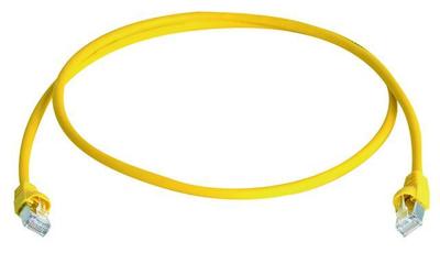 Telegärtner 100008032 RJ45 Netwerkkabel, patchkabel CAT 6A S/FTP 0.25 m Geel Vlambestendig, Snagless, Pair afscherming, Afgeschermd (dubbel), Halogeenvrij, UL