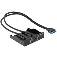 Delock 61896 USB 3.0 voorpaneel 2 poorten met interne 19-pins USB 3.0-pins header - thumbnail