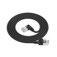 ACT DA2902 U/FTP CAT6A LSZH Slimline Patchkabel | RJ45 Connectoren Recht naar 90° Haaks Rechts | Zwart | 2 meter - thumbnail
