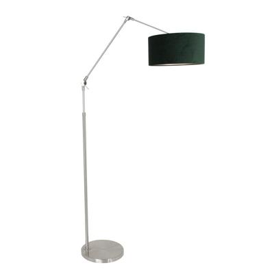 Steinhauer Vloer LeeslampPrestige Chic RVS met 40cm groen velourse kap - 8103ST