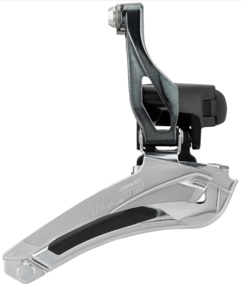 Voorderailleur 2 x 10 speed Shimano Tiagra FD-4700 ø28,6 - ø31,8 mm klem / down-pull 61-66° - 46-53T - Zwart/Zilver Voorderailleur 2 x 10 speed Shimano Tiagra FD-4700 ø28,6 - ø31,8 mm klem / down-pull 61-66° - 46-53T - Zwart/Zilver