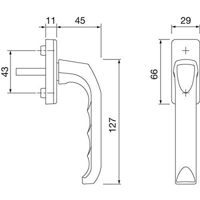 Hoppe draai-/kiepraamgreep - London - F1
