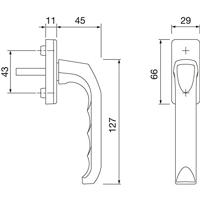 Hoppe draai-/kiepraamgreep - London - F1 - thumbnail