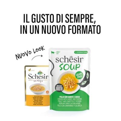 Schesir Cat Soup kip met wortel en pompoen natvoer kat (zakjes) 4 dozen (48 x 40g) Schesir Cat Soup kip met wortel en pompoen natvoer kat (zakjes) 4 dozen (48 x 40g)