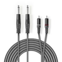 Nedis COTH23320GY30 Stereo Audiokabel 2x 6,35 Mm Male - 2x Rca Male 3,0 M Grijs - thumbnail