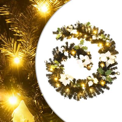 VidaXL Kerstslinger met led-lampjes 2,7 m pvc zwart