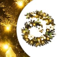 VidaXL Kerstslinger met led-lampjes 2,7 m pvc zwart - thumbnail