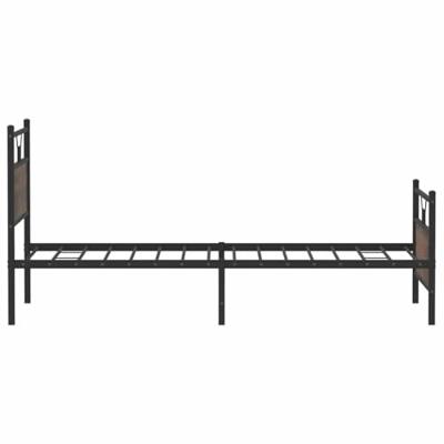 Bedframe zonder matras bewerkt hout bruin eikenkleur 100x200 cm Bedframe zonder matras bewerkt hout bruin eikenkleur 100x200 cm
