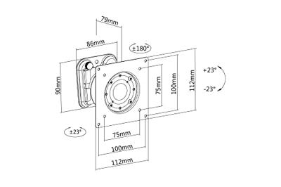 Digitus DA-90307 Monitor-wandbeugel 1-voudig 38,1 cm (15) - 61 cm (24) Zwart Zwenkbaar, Roteerbaar