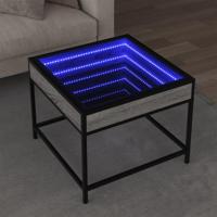 Salontafel met Infinity LED 50x50x41 cm grijs sonoma eikenkleur - thumbnail