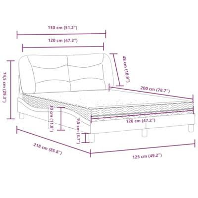 Bed met matras "Hvar" kunstleer wit 120x200 cm - thumbnail