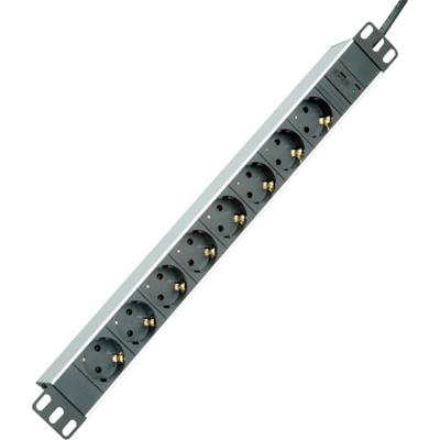 ROLINE 19 stekkerdoos 8-voudig + C14 stekker, zilver, 2 m