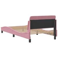 Bedframe met hoofdeinde zonder matras 100x200 cm fluweel roze - thumbnail