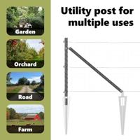 VidaXL Afrasteringspaal 13 pcs grijs staal - thumbnail