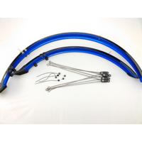 Spatbordset zwart/blauw + stang - thumbnail