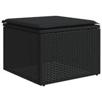 6-delige Loungeset met kussens poly rattan zwart - thumbnail