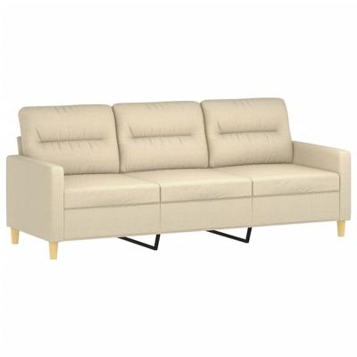 2-delige Loungeset met kussens stof crèmekleurig