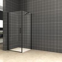 Douchecabine Aqua Splash 100x100x200 cm Klapdeur 8 mm Nano Coating Mat Zwart Aqua Splash - thumbnail