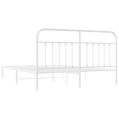 Bedframe met hoofdbord metaal wit 180x200 cm Bedframe met hoofdbord metaal wit 180x200 cm