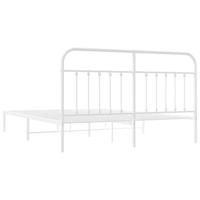 Bedframe met hoofdbord metaal wit 180x200 cm - thumbnail