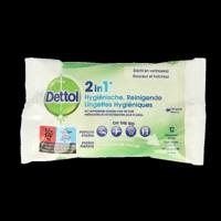 Hygiënische doekjes dettol wipes 2-in-1 12st - thumbnail
