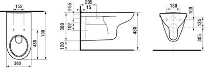Wandcloset Verlengd Plieger Brussel Wit